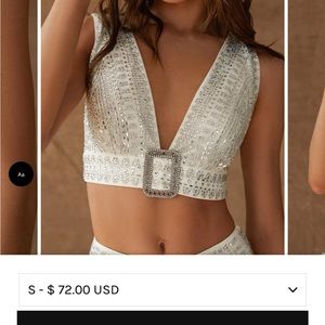 12th Tribe VIOLET WHITE RHINESTONE CROP TOP